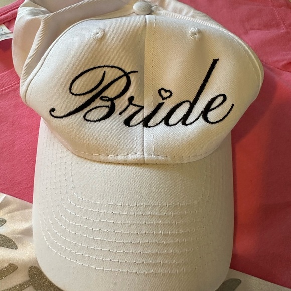New Bride To Be Set: Pink T Shirt Size Small , Future Mrs. Sash, And Bride Hat - Picture 11 of 14